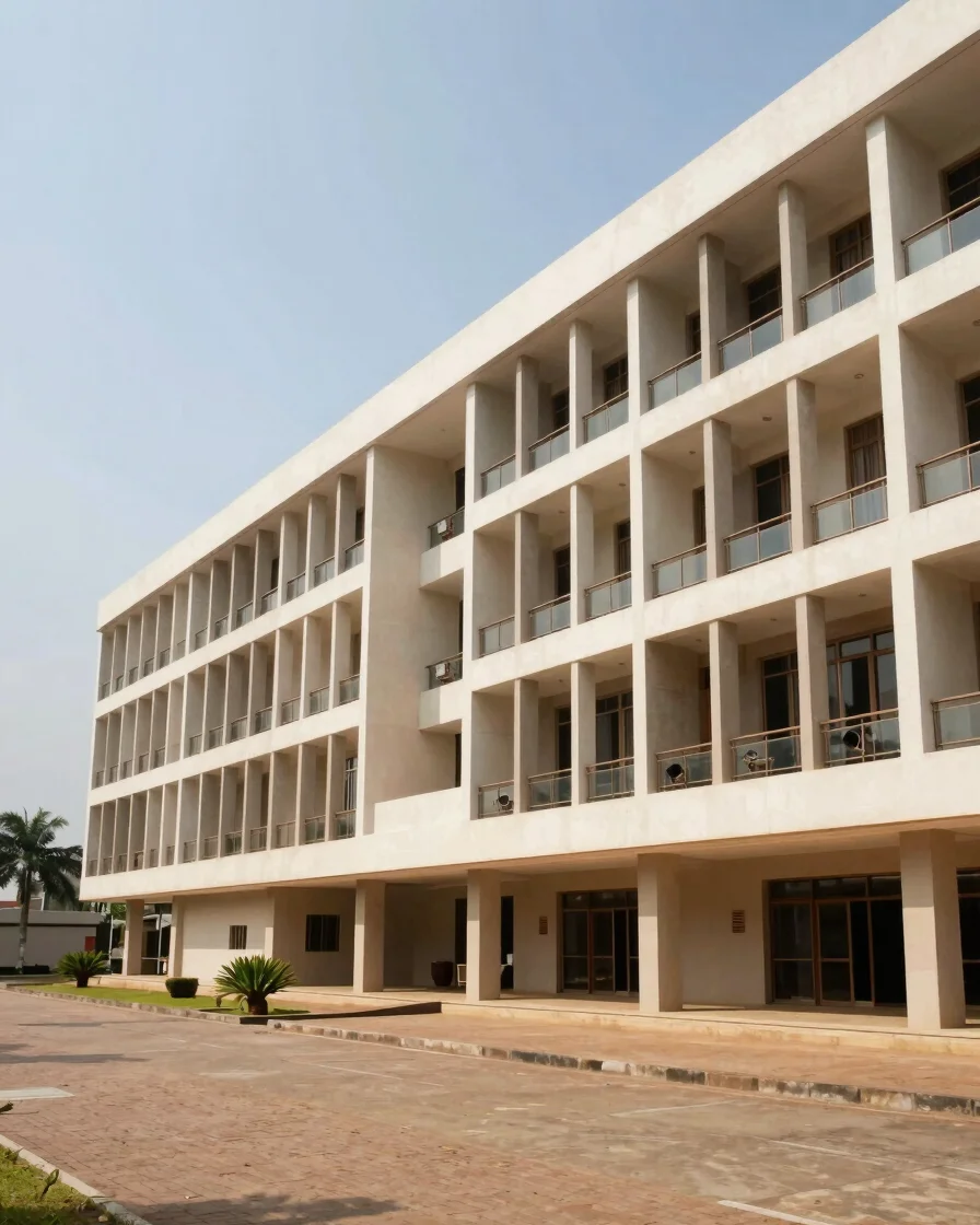 Wide panoramic architectural photography, contemporary building i