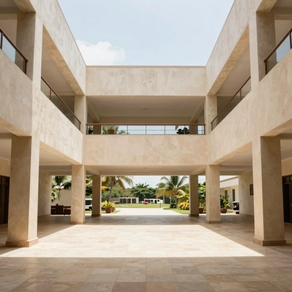 Architectural photography of a light-filled interior space in a m
